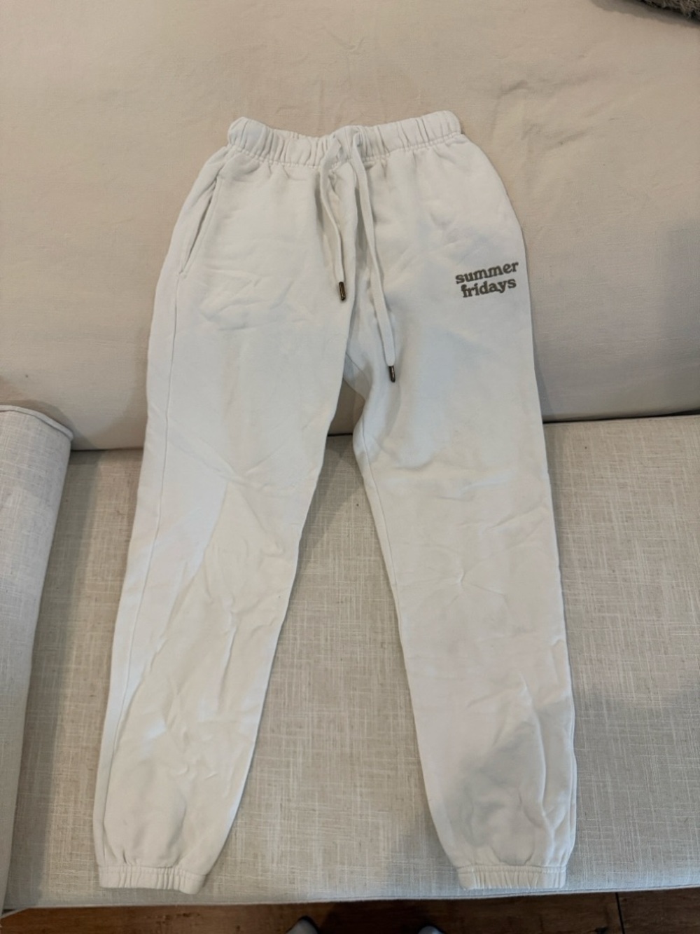 Summer Fridays White Sweatpants - Picture 2 of 3